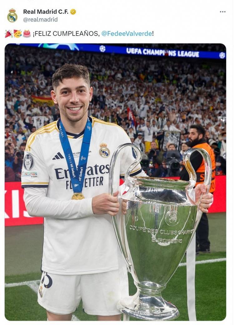 皇马官方祝巴尔韦德27岁生日快乐，加盟至今出战323场斩获14冠
